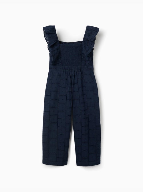 Combinaison en coton à broderie anglaise et volants - Kiabi