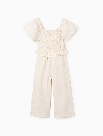 Combinaison en coton à jambe large et broderie anglaise