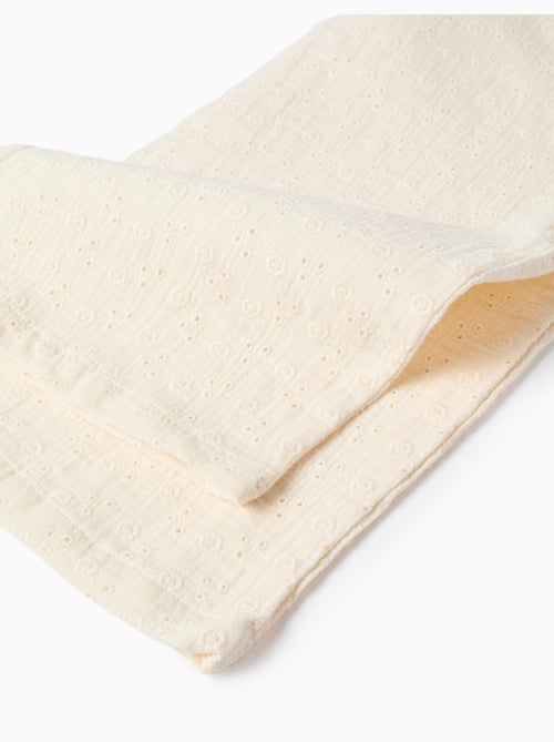 Combinaison en coton à jambe large et broderie anglaise - Kiabi