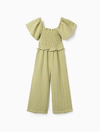 Combinaison en coton à jambe large et broderie anglaise