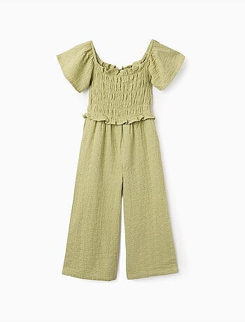 Combinaison en coton à jambe large et broderie anglaise