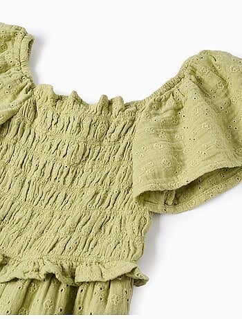 Combinaison en coton à jambe large et broderie anglaise