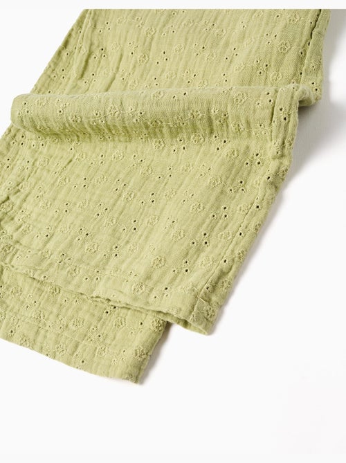 Combinaison en coton à jambe large et broderie anglaise - Kiabi