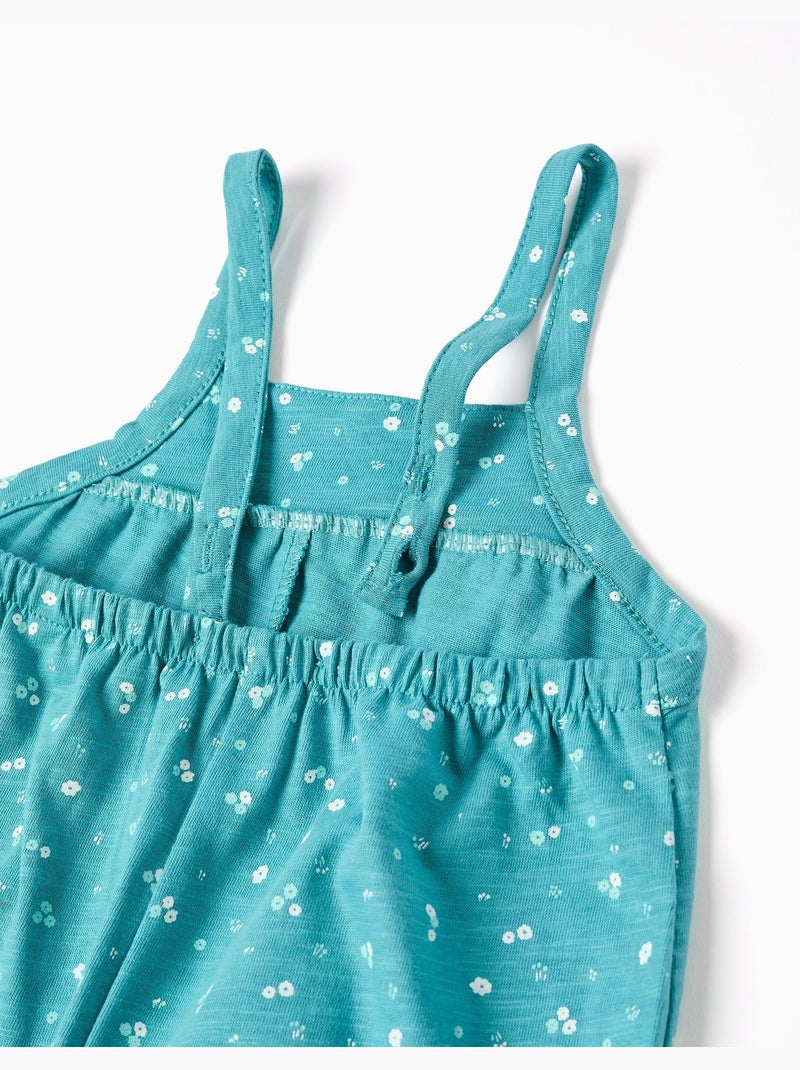 Combinaison en coton à motif floral Bleu Bleu - Kiabi
