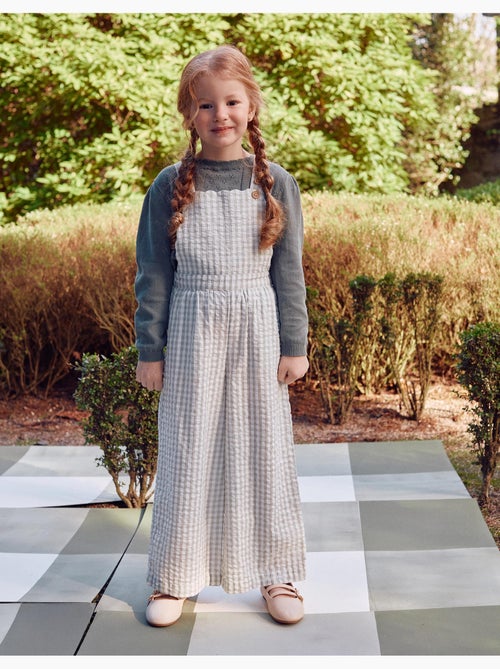 Combinaison en coton à motif Vichy B&S - Kiabi