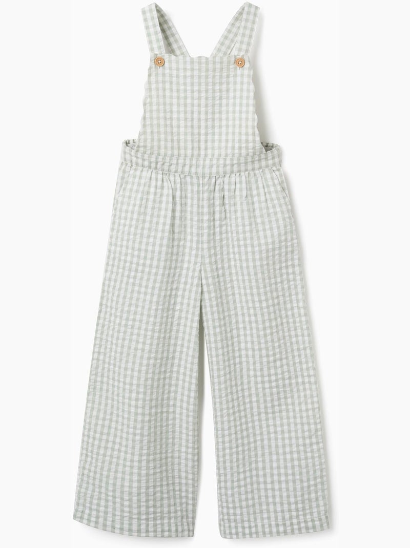 Combinaison en coton à motif Vichy B&S Vert clair - Kiabi