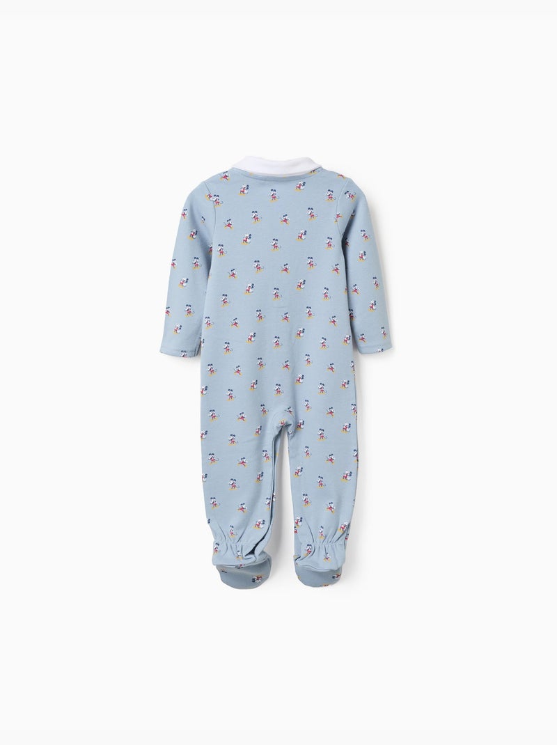 Combinaison en coton avec motif Mickey Bleu clair - Kiabi