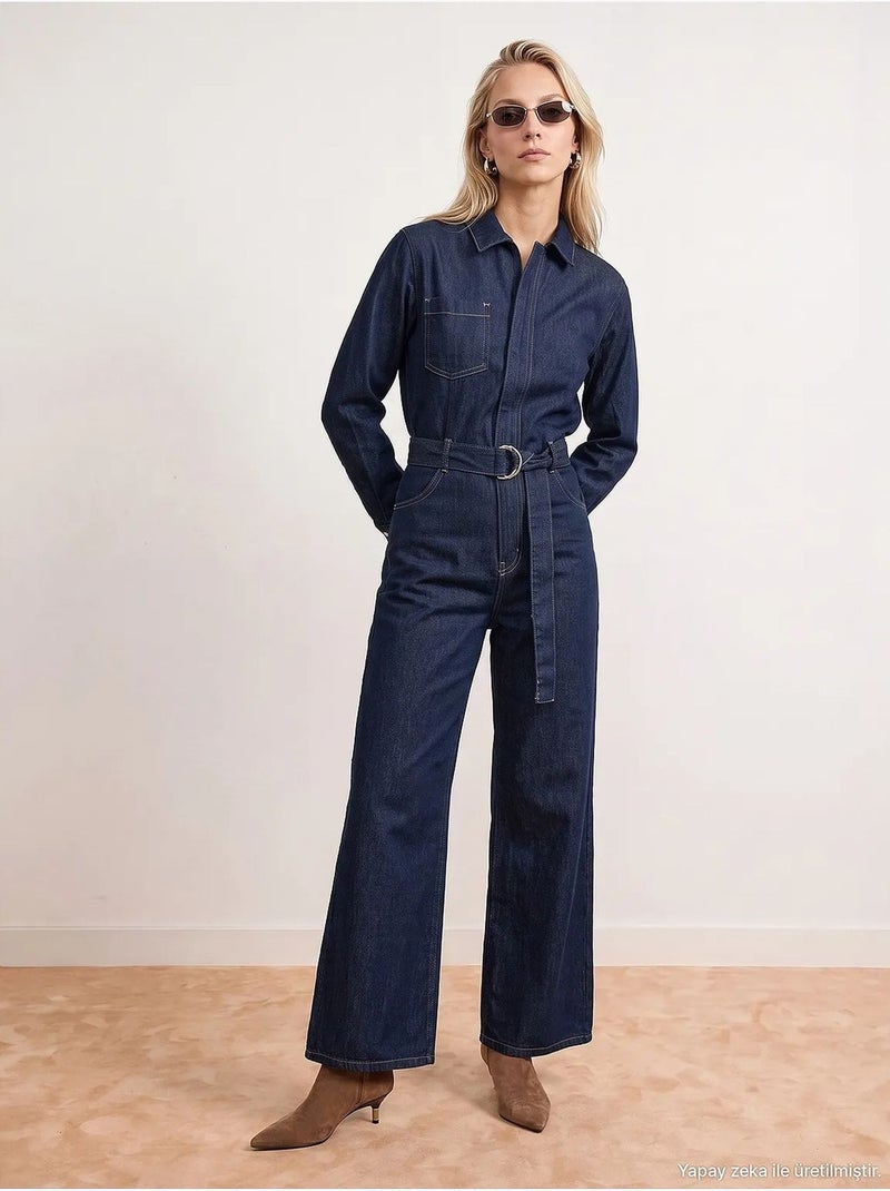 Combinaison en coton dilvin Bleu outremer - Kiabi