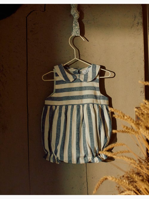 Combinaison en coton et lin à rayures You&Me - Kiabi