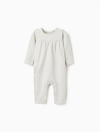 Combinaison en coton peigné à rayures