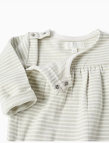 Combinaison en coton peigné à rayures