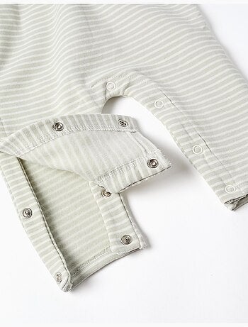 Combinaison en coton peigné à rayures