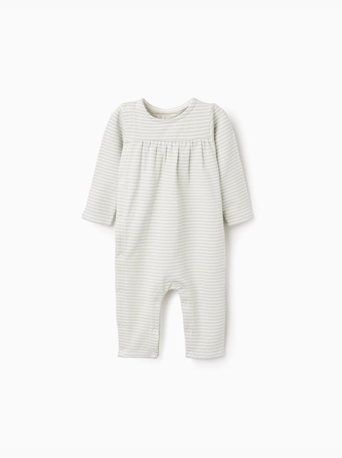 Combinaison en coton peigné à rayures - Kiabi