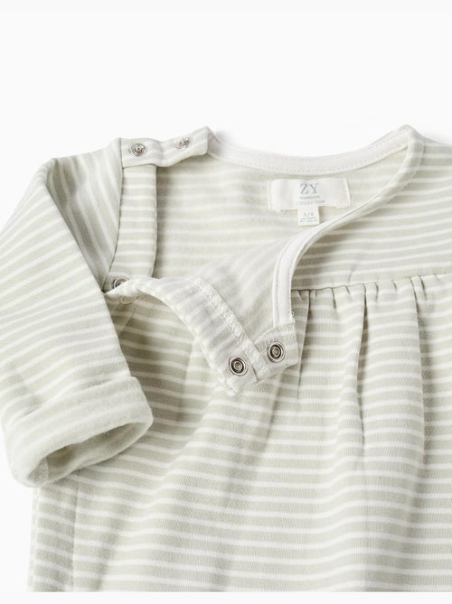 Combinaison en coton peigné à rayures - Kiabi