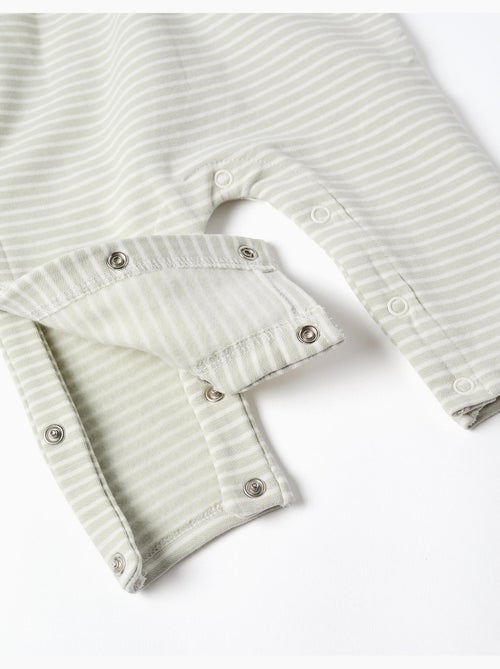 Combinaison en coton peigné à rayures - Kiabi