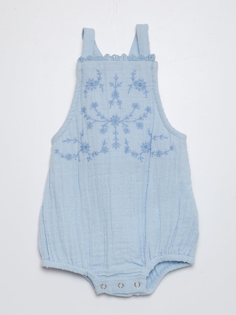 Combinaison en double gaze de coton Bleu - Kiabi