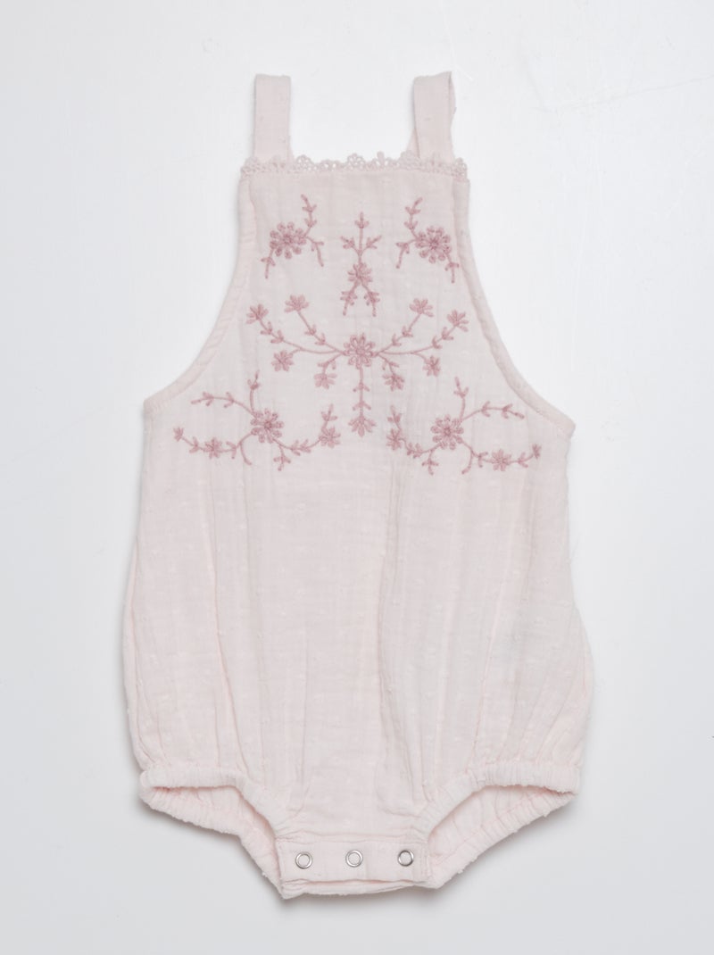 Combinaison en double gaze de coton Rose - Kiabi