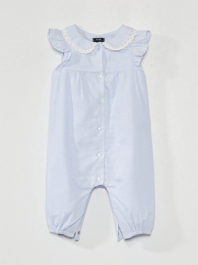 Combinaison en double voile de coton Bleu - Kiabi