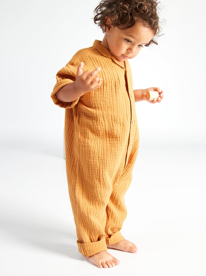 Combinaison en gaze de coton Orange - Kiabi