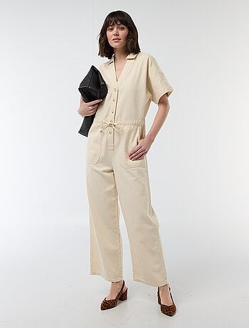 Combinaison en jean à manches courtes