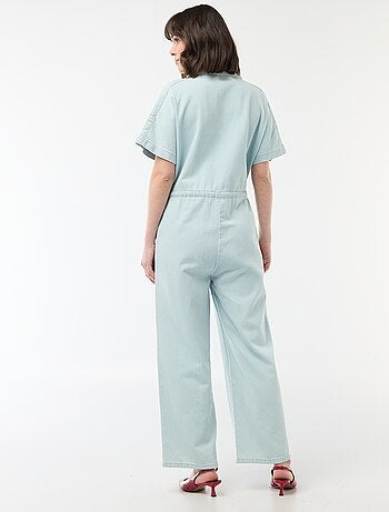 Combinaison en jean à manches courtes