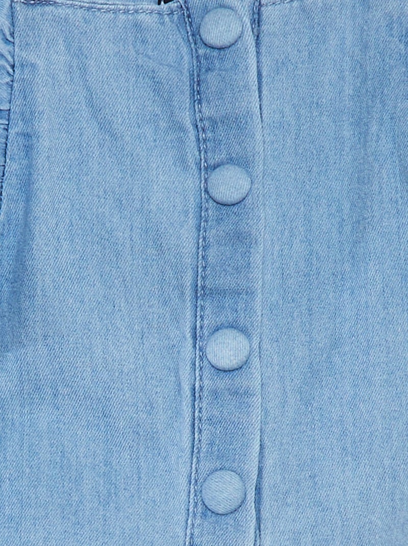 Combinaison en jean avec bretelles volantées Bleu - Kiabi