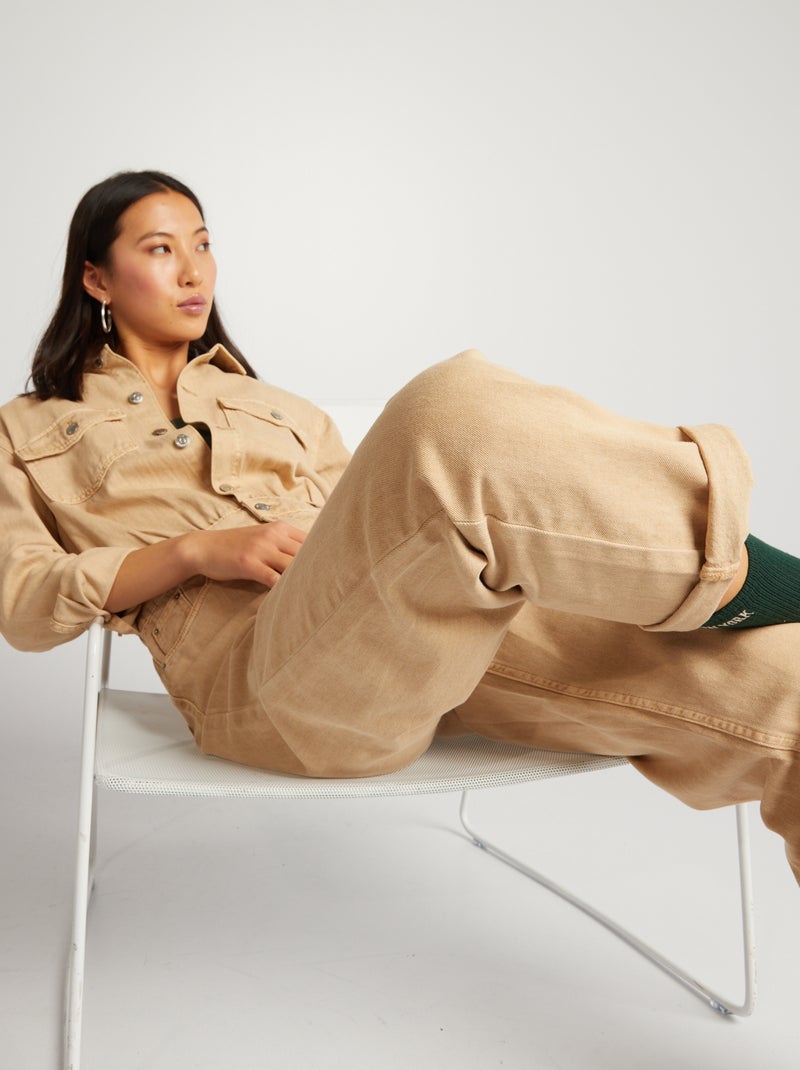 Combinaison en jean Beige - Kiabi