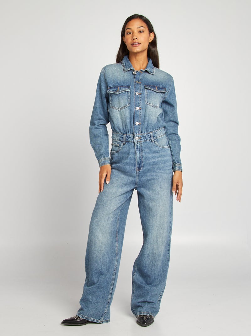 Combinaison en jean Bleu - Kiabi