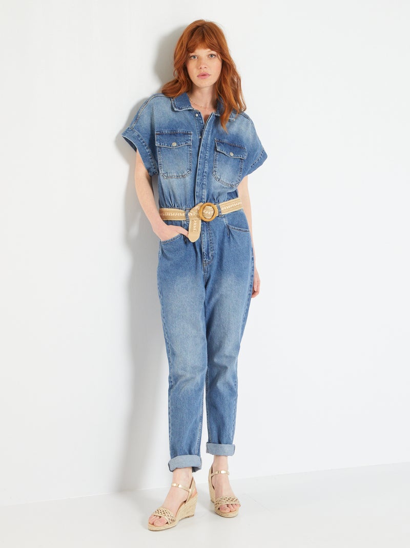 Combinaison en jean bleu - Kiabi