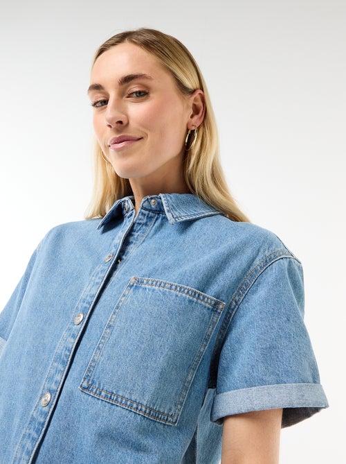 Combinaison en jean courte - Kiabi