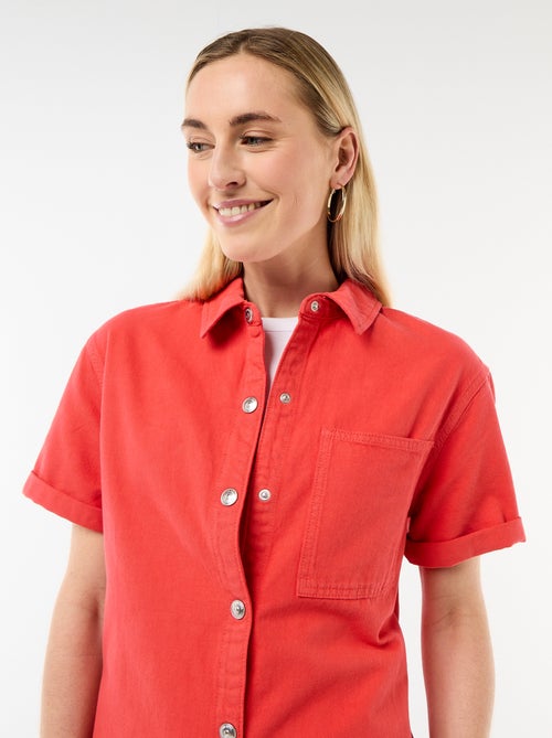 Combinaison en jean courte - Kiabi