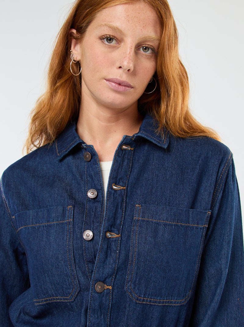 Combinaison en jean manches longues Bleu - Kiabi