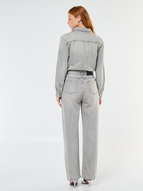 Combinaison en jean manches longues - Kiabi