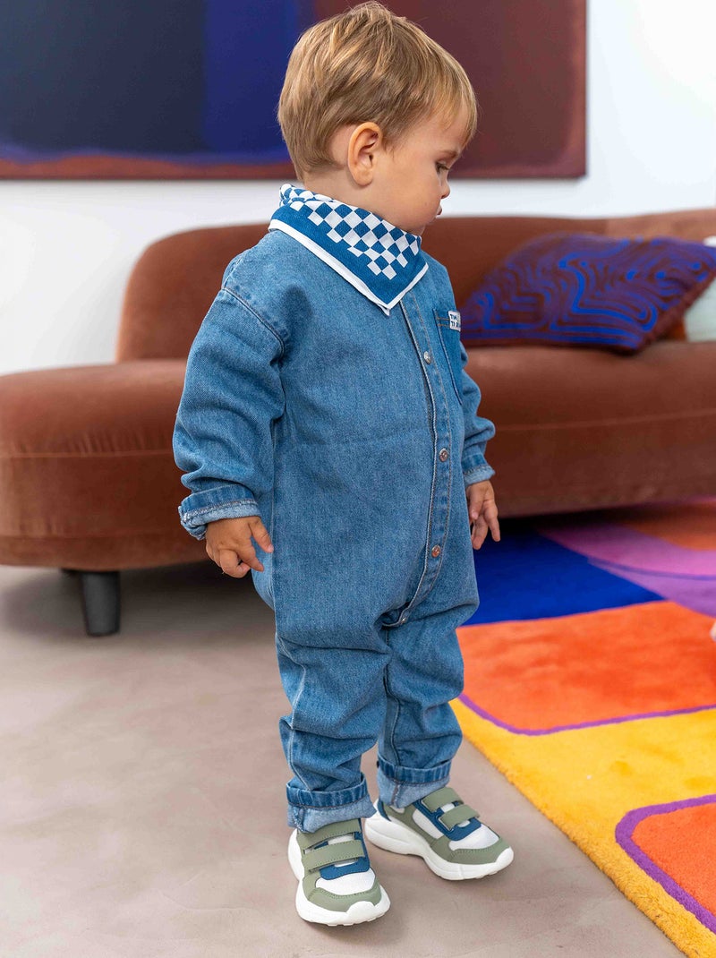 Combinaison en jean ouverture pressionnée Bleu - Kiabi