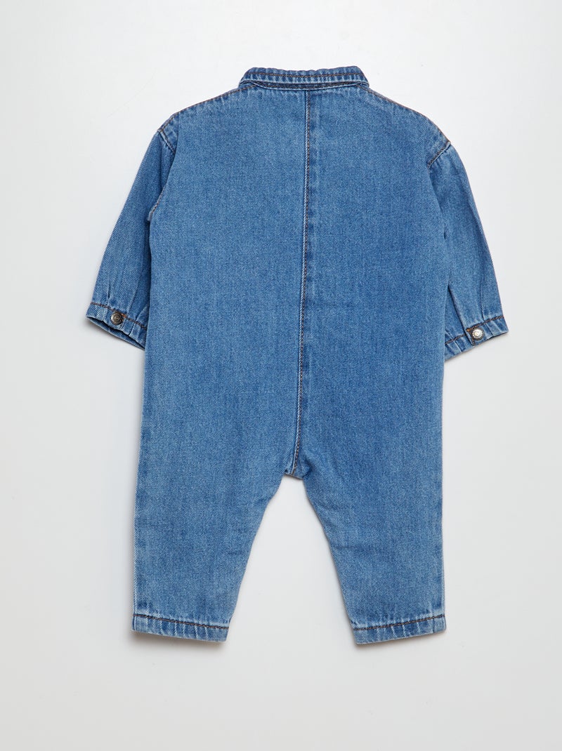 Combinaison en jean ouverture pressionnée Bleu - Kiabi