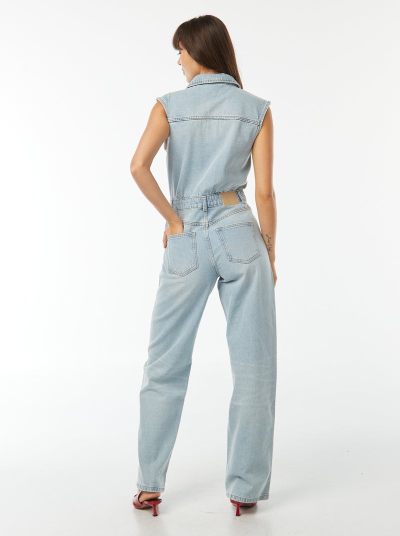Combinaison en jean sans manches Bleu - Kiabi