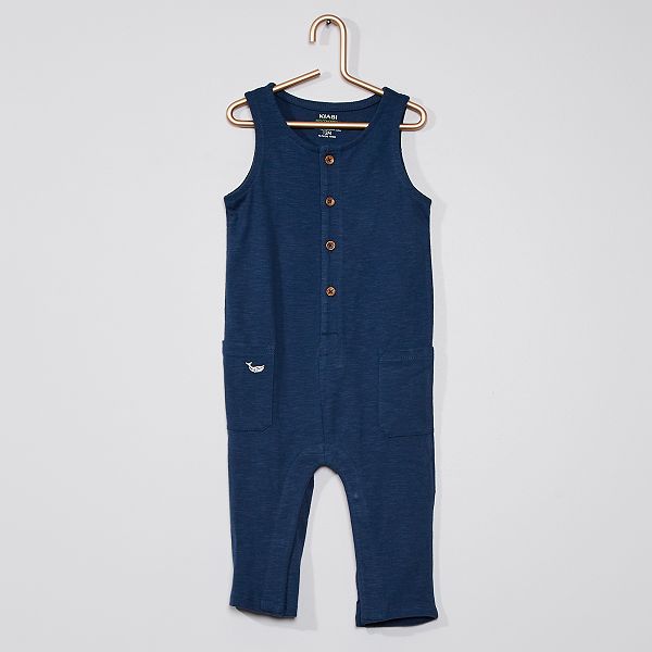 Combinaison En Jersey Boutonnee Bebe Garcon Bleu Marine Kiabi 10 00