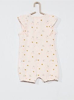 Combinaison en lange imprimée 'fleurs' - Kiabi