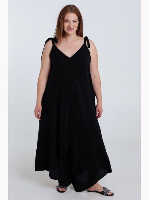 Combinaison en lin et viscose unie - Kiabi