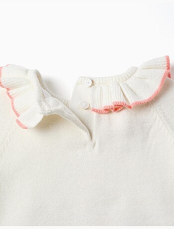 Combinaison en maille à bords volantés