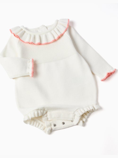 Combinaison en maille à bords volantés - Kiabi