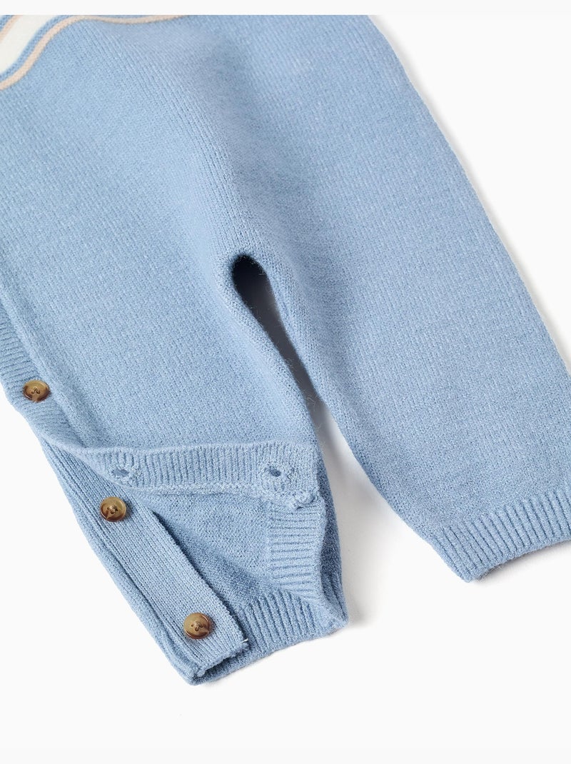 Combinaison en maille à rayures Bleu clair - Kiabi
