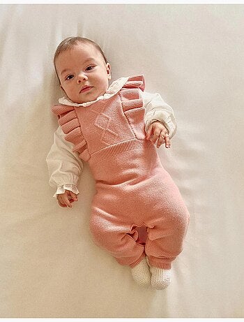 Combinaison en maille avec bretelles à volants