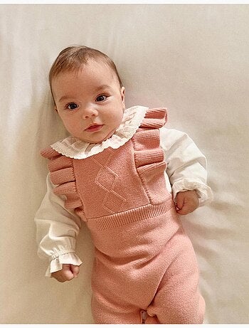 Combinaison en maille avec bretelles à volants