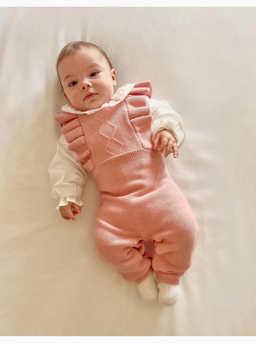 Combinaison en maille avec bretelles à volants - Kiabi