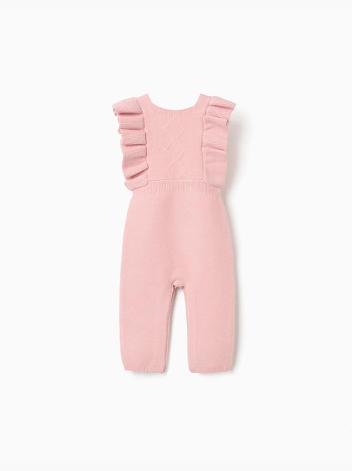 Combinaison en maille avec bretelles à volants - Kiabi
