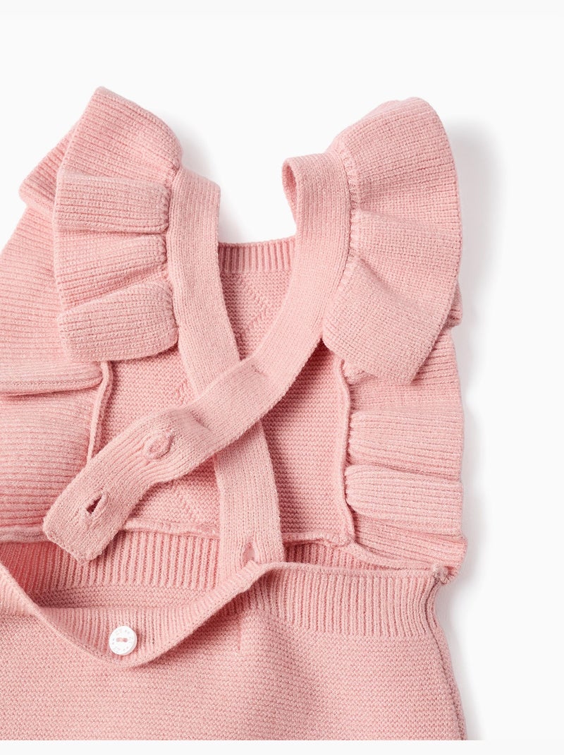 Combinaison en maille avec bretelles à volants Rose clair - Kiabi