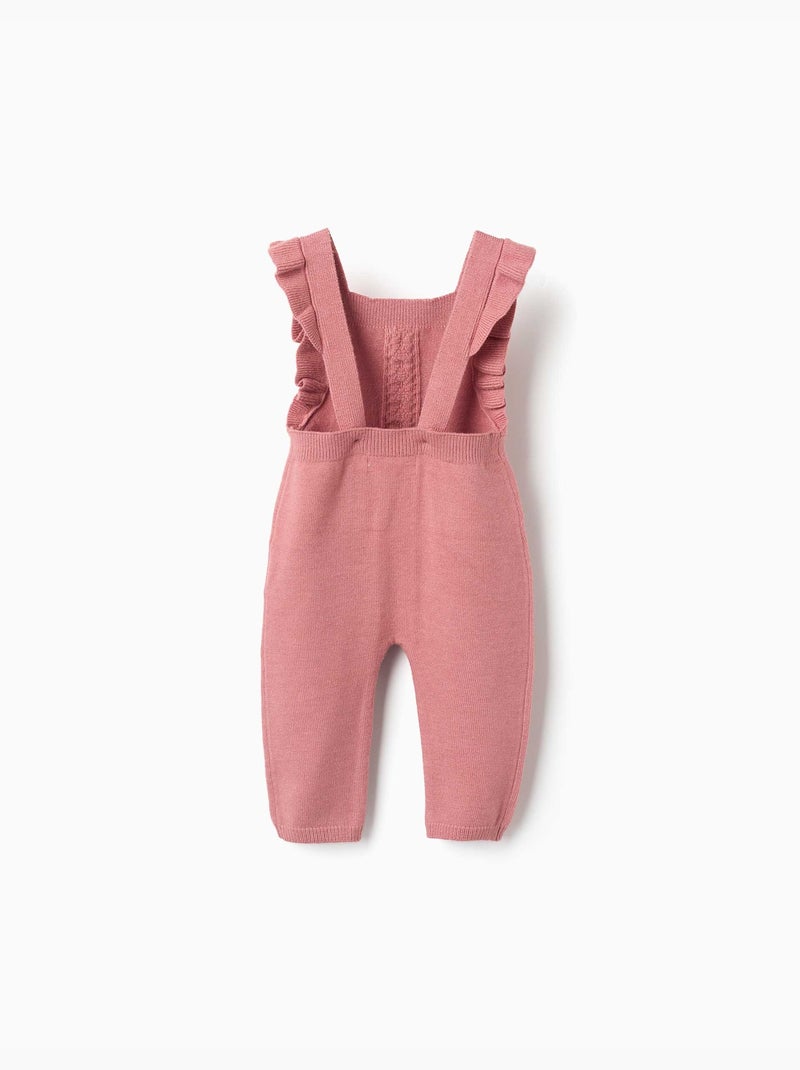 Combinaison en maille avec bretelles à volants Rose - Kiabi