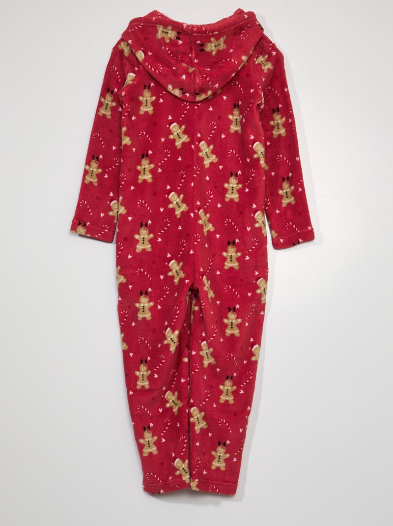 Combinaison en maille doudou Rouge - Kiabi