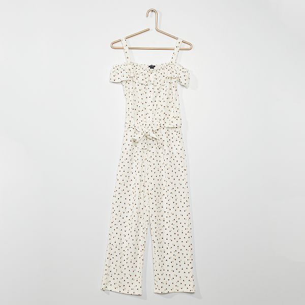 Combinaison En Maille Gaufree Fille 3 12 Ans Blanc Kiabi 13 00